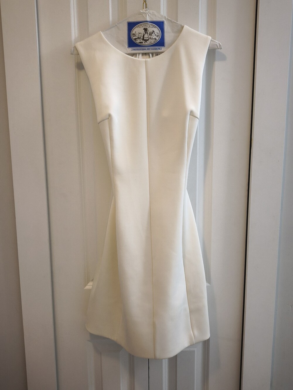 Calvin Klein Womens Classic Sleeveless Cream Dress